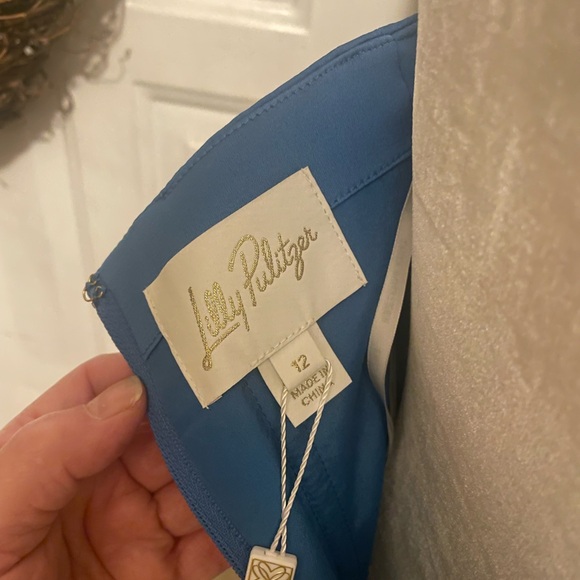 Lilly Pulitzer nwt carolyn strapless bow satin dress in morelle blue . - Picture 6 of 7